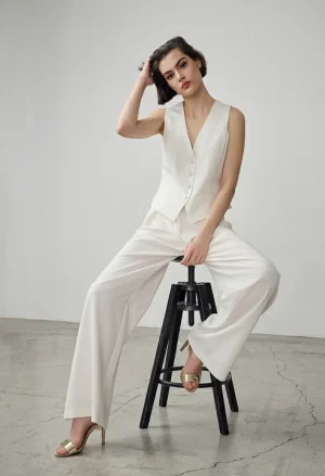 Ριχτό παντελόνι με πιέτες