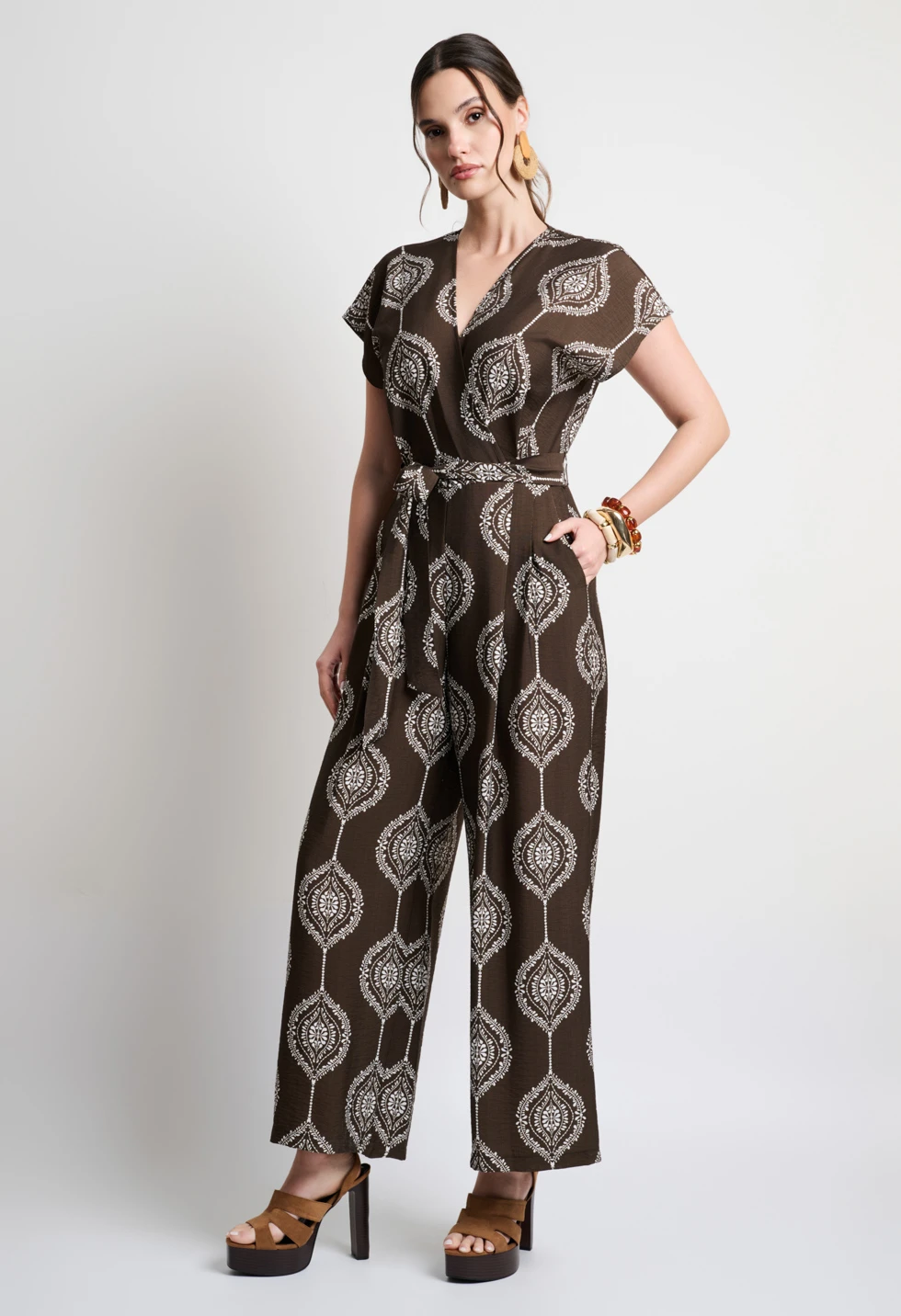 Ολόσωμη φόρμα κρουαζέ με ethnic print - Image 3