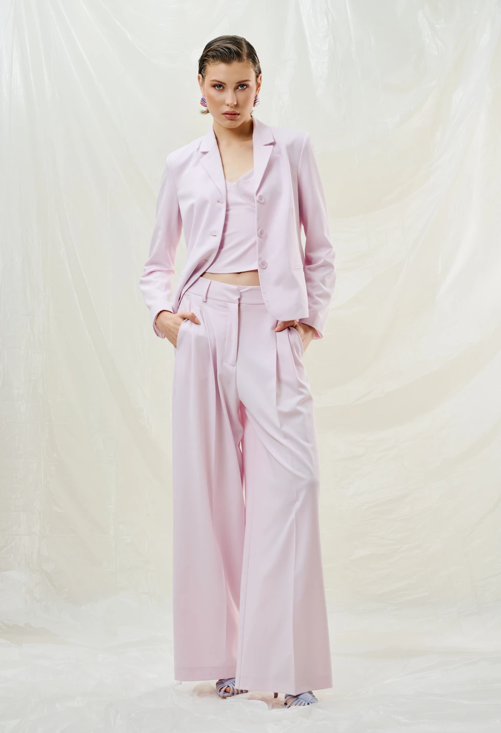 Tailored κοστούμι σετ σε ροζ απόχρωση