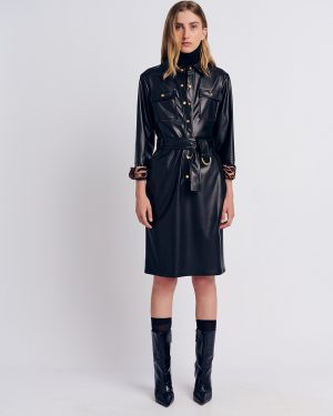 Φόρεμα σεμιζιέ δερματίνη