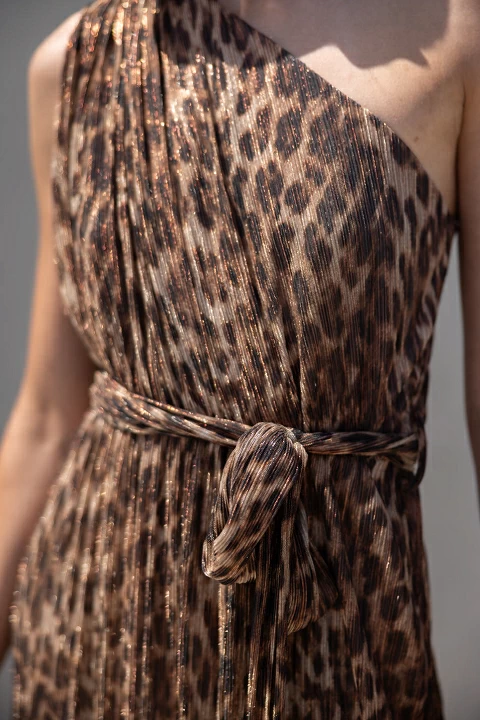 Ασύμμετρο φόρεμα animal print - Image 6