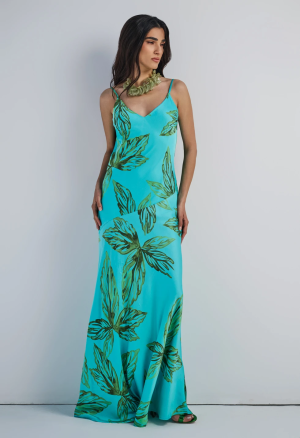 Maxi καλοκαιρινό φόρεμα με τιράντες