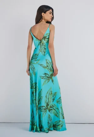 Alternative view of Maxi καλοκαιρινό φόρεμα με τιράντες