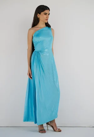 Alternative view of Μίντι φόρεμα ασύμμετρο πλισέ