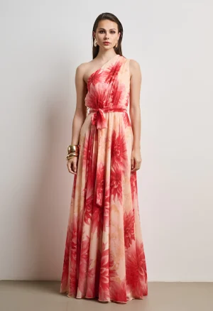 Alternative view of Φόρεμα εμπριμέ ασύμμετρο