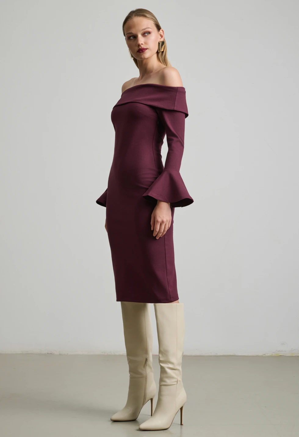 Φόρεμα midi off-shoulder - Image 3