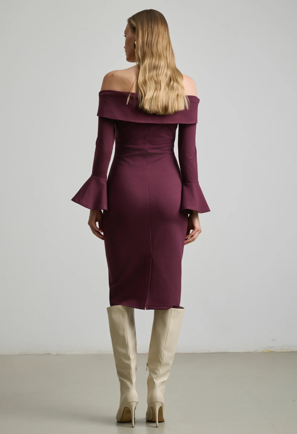 Φόρεμα midi off-shoulder - Image 4