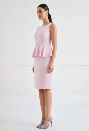 Alternative view of Midi φόρεμα με peplum και ζώνη στη μέση