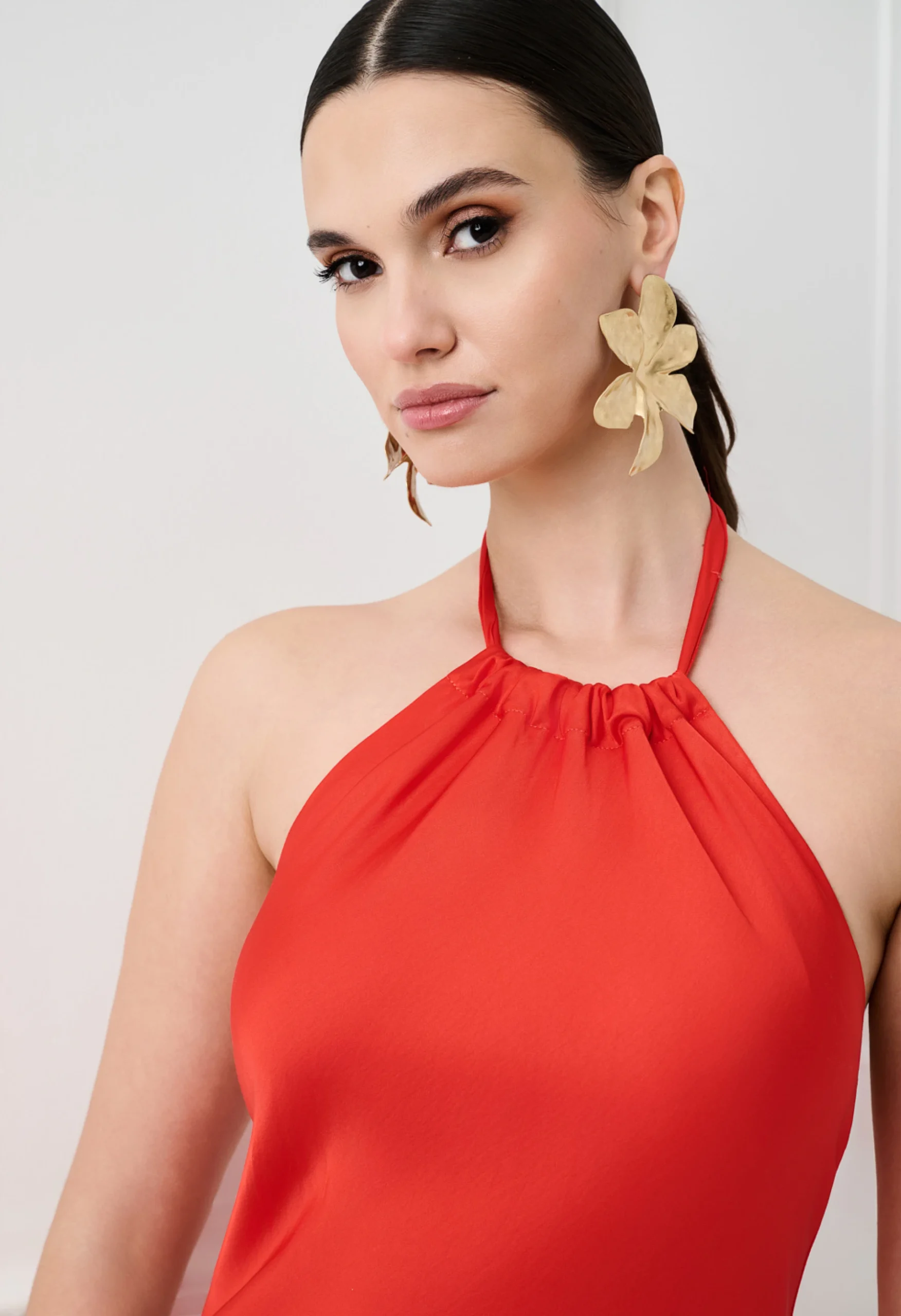 Maxi φόρεμα halter κόκκινο - Image 7