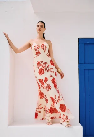 Maxi φόρεμα floral με τιράντες