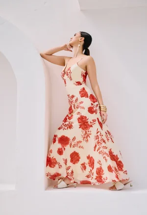 Alternative view of Maxi φόρεμα floral με τιράντες