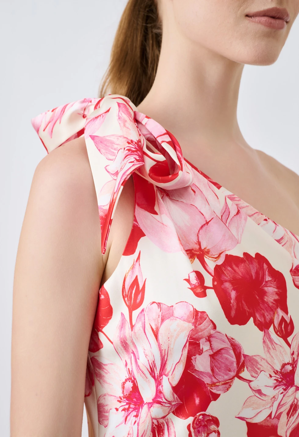 Floral one shoulder maxi φόρεμα με φιόγκο - Image 6