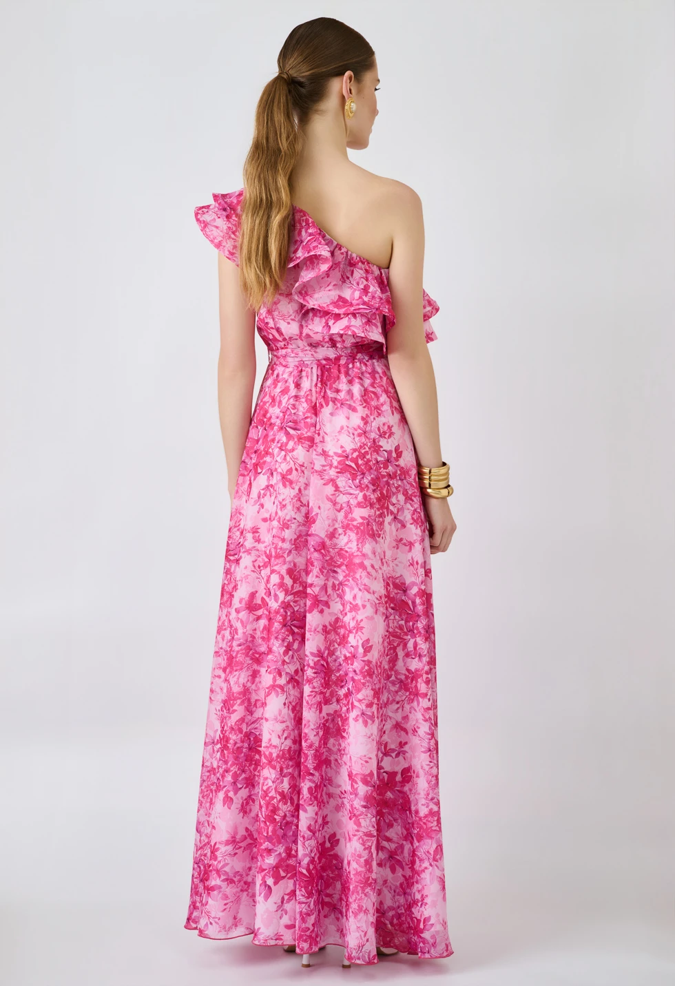 Maxi φόρεμα one shoulder με βολάν - Image 7