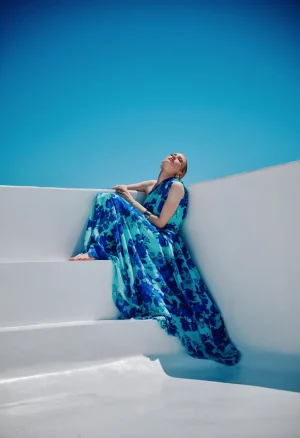 Alternative view of Maxi floral φόρεμα με έναν ώμο