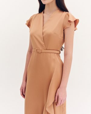 Alternative view of Φόρεμα satin με βολάν