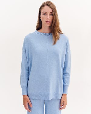 Πλεκτή μπλούζα με στρόγγυλη λαιμόκοψη