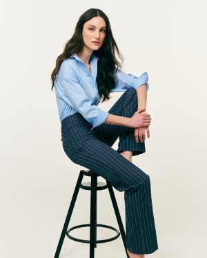 Alternative view of Παντελόνι σε ίσια γραμμή με ρίγα