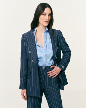 Σακάκι μεσάτο με ρίγα μακρύ