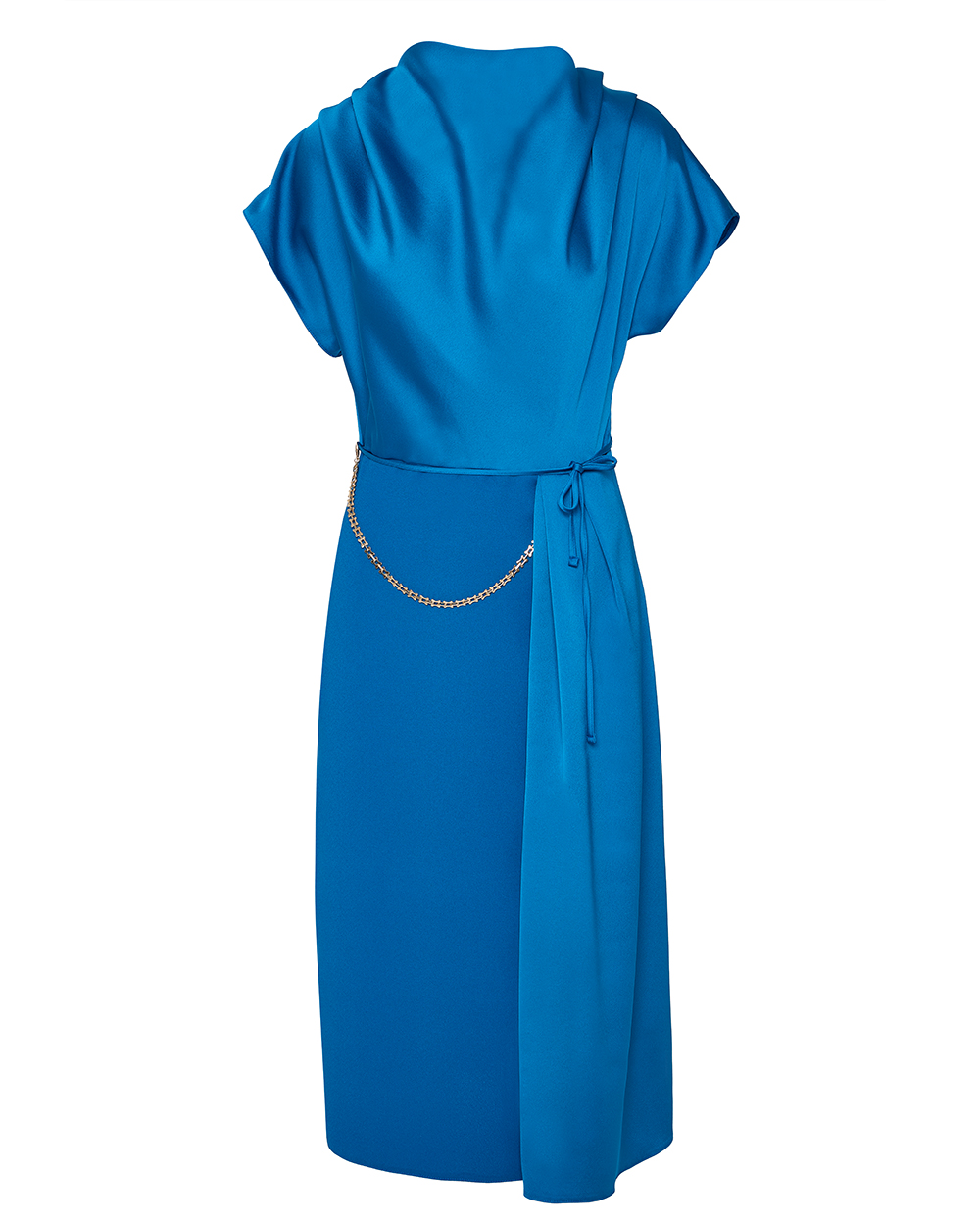 Φόρεμα satin με χρυσή αλυσίδα