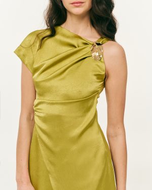 Alternative view of Φόρεμα satin με ντραπέ