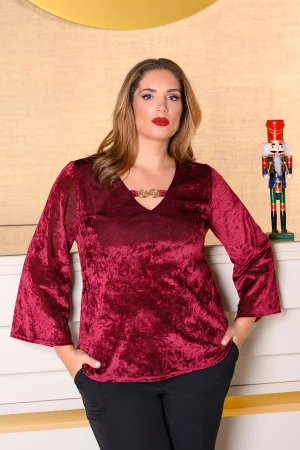 Μπλούζα βελούδινη Plus size