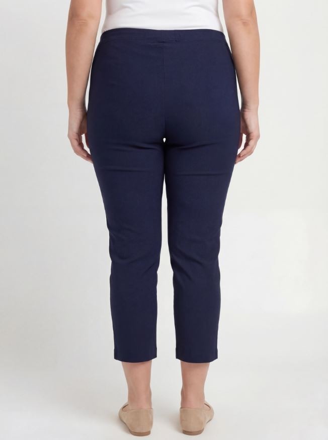 Παντελόνι κάπρι ψηλόμεσο με φερμουάρ plus size - Image 4
