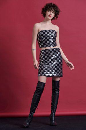 Alternative view of Τοπ στράπλες με παγιέτα