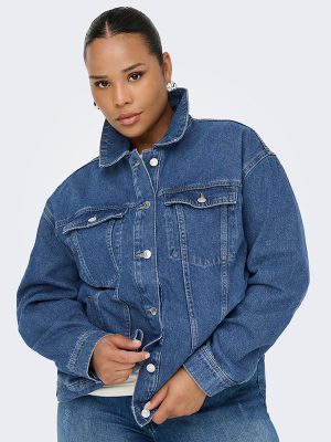 Τζιν μπουφάν oversized plus size