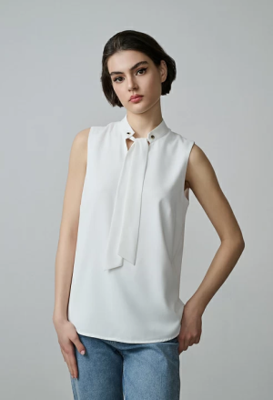 Μπλούζα αμάνικη με κορδέλα