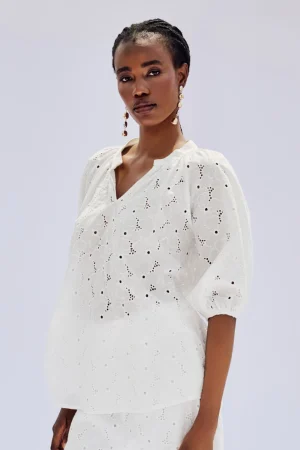 Alternative view of Μπλούζα με κέντημα broderie