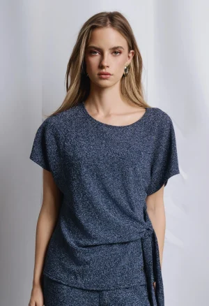 Μπλούζα lurex με δέσιμο στο πλάι