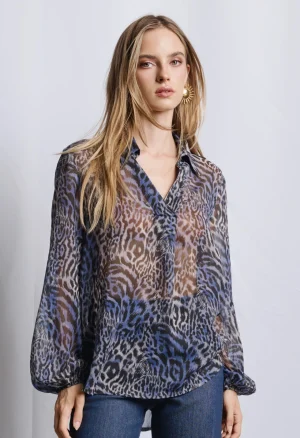 Animal print μπλούζα διαφανές