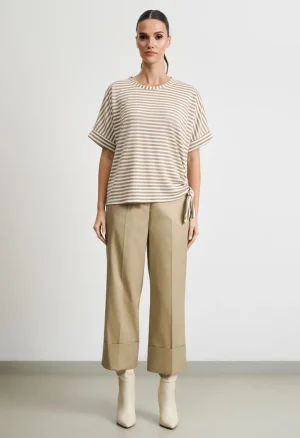 Alternative view of Ριγέ μπλούζα με πλαϊνό δέσιμο