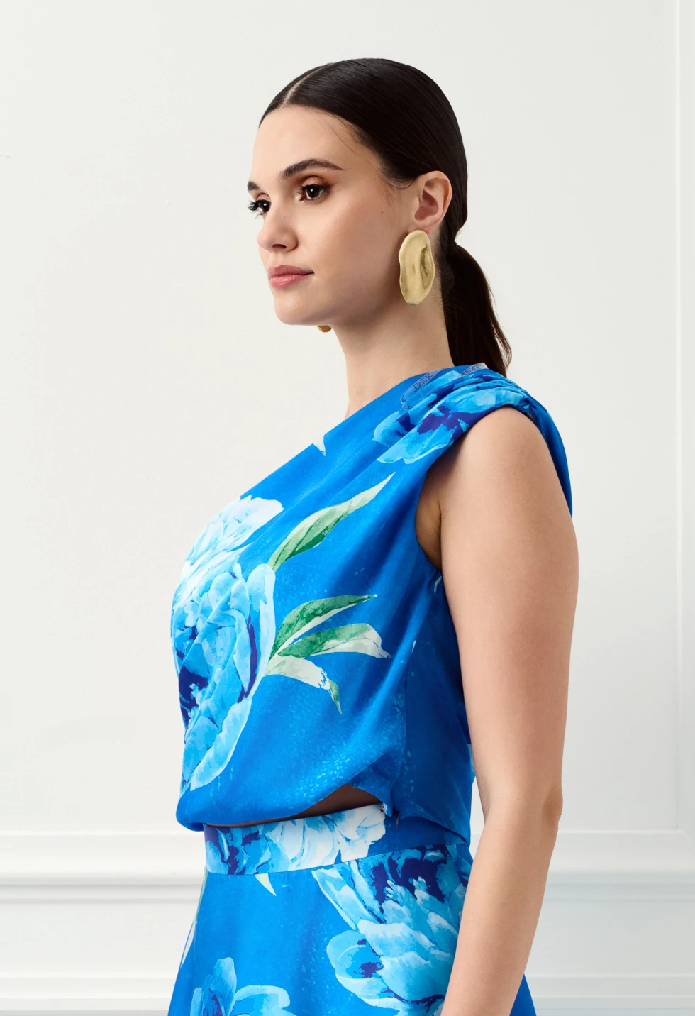 One shoulder μπλούζα floral print - Image 3