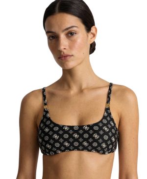 Bikini top all over logo print
