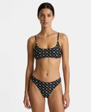 Alternative view of Bikini top all over logo print