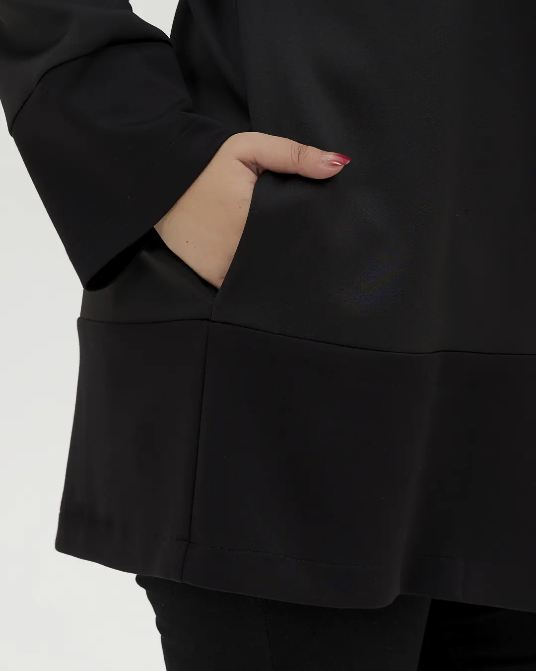 Ζακέτα με κουκούλα και φερμουάρ plus size - Image 5
