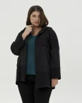 Ζακέτα με κουκούλα και φερμουάρ plus size