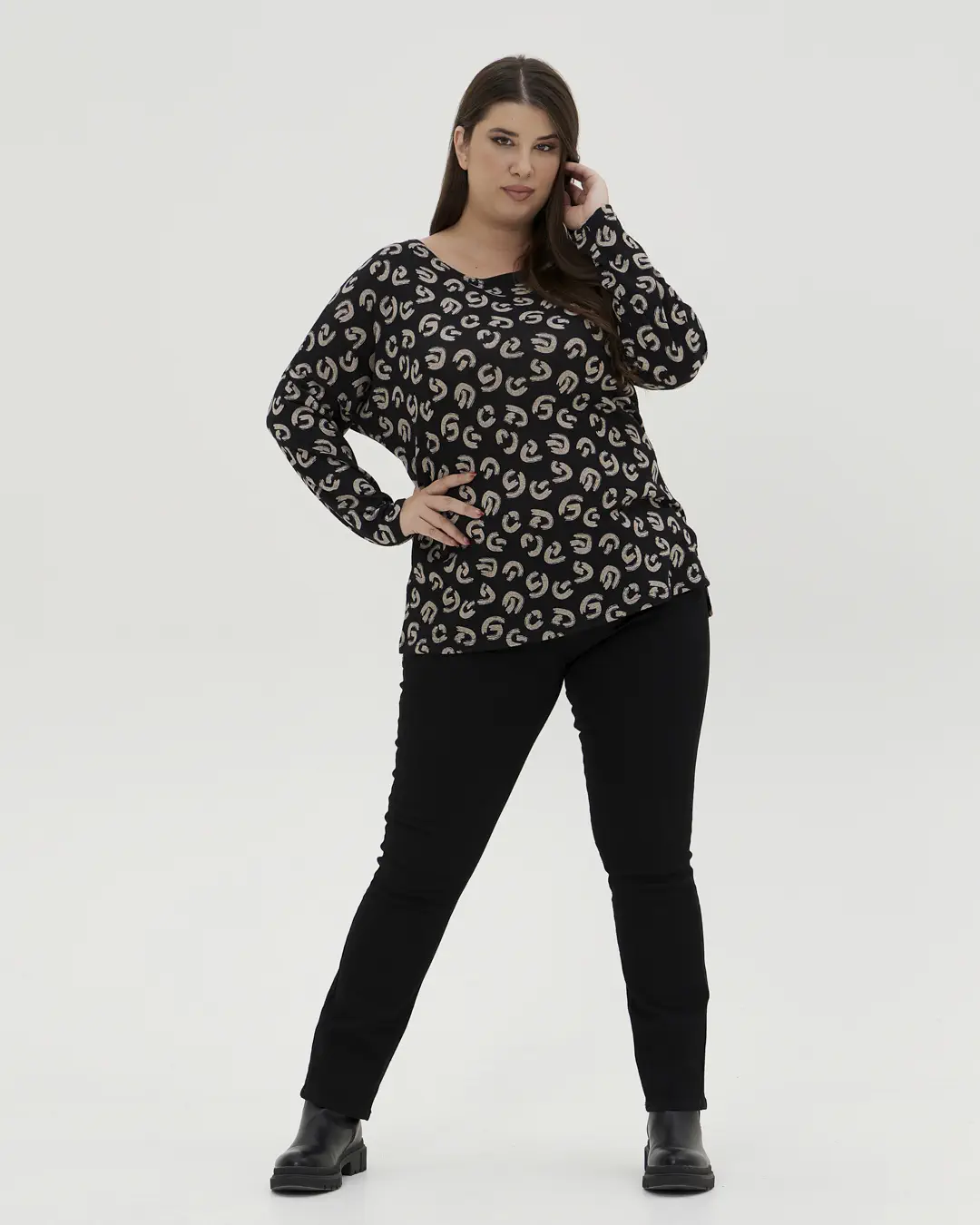 Μπλούζα με animal print plus size - Image 2