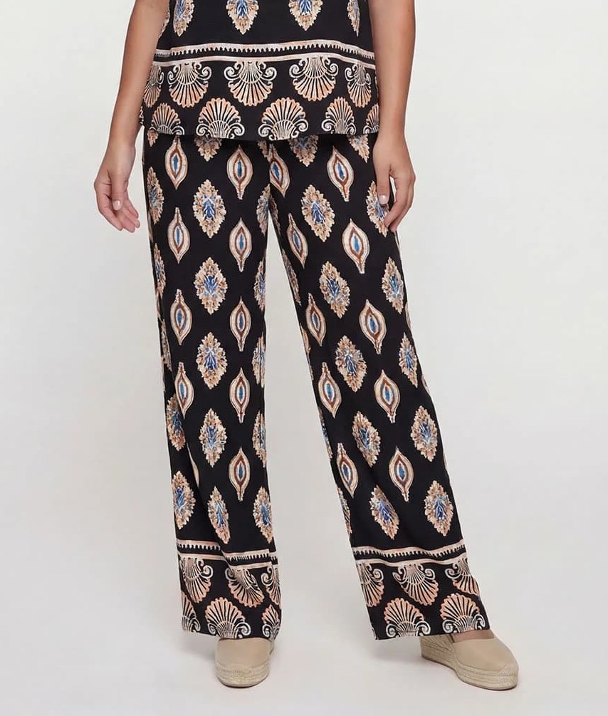 Printed παντελόνα με ethnic μοτίβα plus size