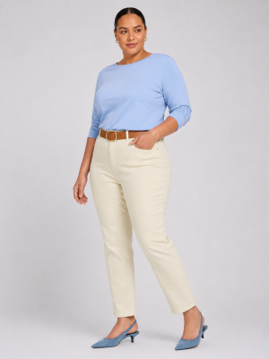 Alternative view of Παντελόνι ψηλόμεσο σε ίσια γραμμή plus size