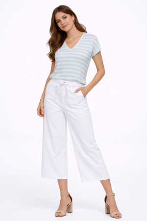 Alternative view of Μπλούζα ριγέ με v λαιμόκοψη