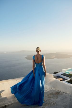 Alternative view of Φόρεμα Maxi Metallic Τυρκουάζ