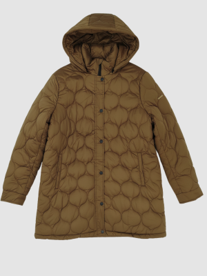 Μπουφάν με κουκούλα και κυκλικό καπιτονέ