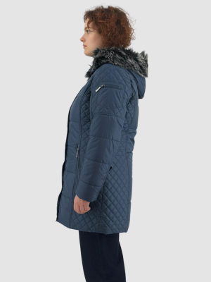 Alternative view of Μπουφάν καπιτονέ με κουκούλα και γούνα