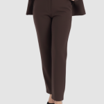Παντελόνι κρεπ σε καφέ χρώμα με ίσια γραμμή