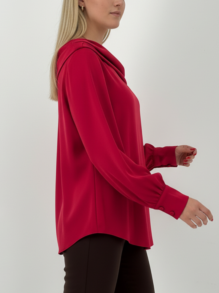 Μπλούζα με off-shoulder λαιμόκοψη - Μπορντό