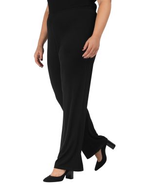 Alternative view of Παντελόνι απο ελαστικό ζέρσεϋ ύφασμα plus size