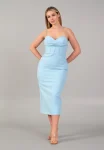 Φόρεμα αμάνικο μίντι plus size