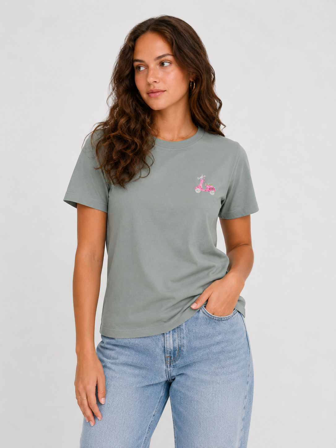 T-shirt με κέντημα scooter